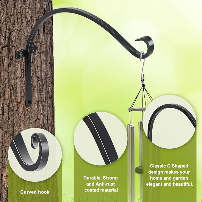 FEED GARDEN 18 Inch 2 Pack Outdoor Hanging Plant Bracket - Image 3