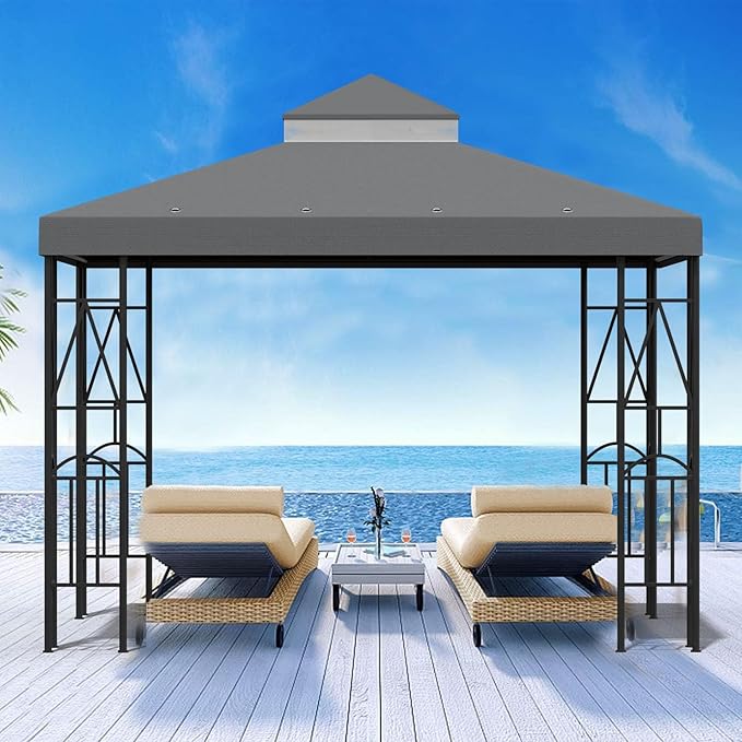 10x10 Canopy Replacement Top Double Tiered Gazebo Cover - Image 5