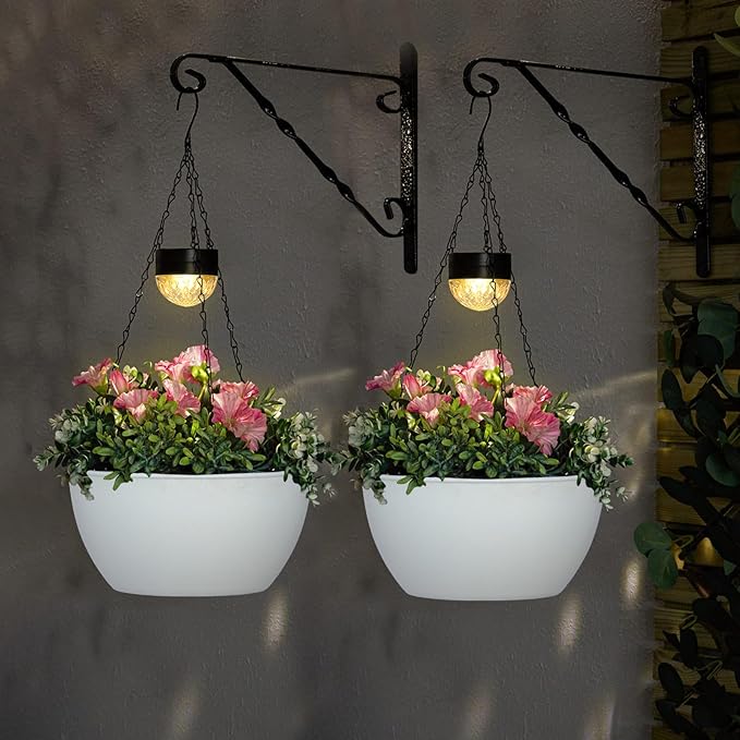BAYN 2 Packs Solar Hanging Basket Planters - Image 6