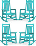 SERWALL HDPE Outdoor Rocking Chair Set of 4, Patio Rocking Chairs, All-Weather by SERWALL