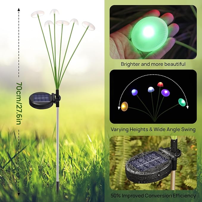 Solar Garden Lights, Waterproof Firefly Outdoor Decor - Image 2