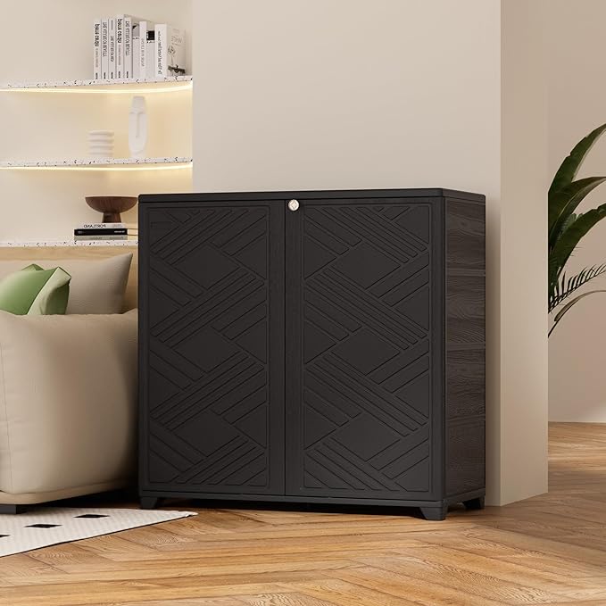 ADDOK Indoor Outdoor Plastic Storage Cabinet 34"x15"x34" - Image 2
