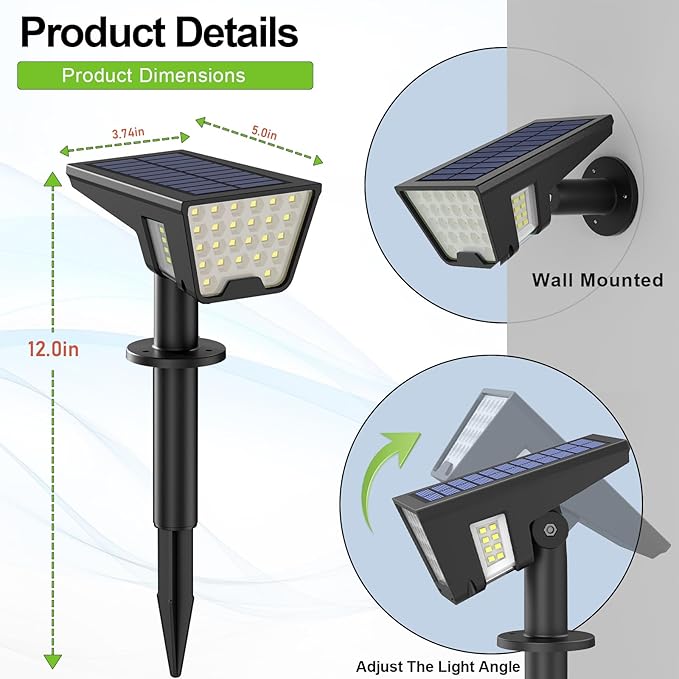Solar Spot Lights Outdoor Waterproof IP67, Solar Powered Lights Outdoor - Image 5
