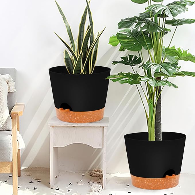GARDIFE 12 inch Plant Pots, Self Watering Pots, 2 Pack Large Plastic Flower pots - Image 4