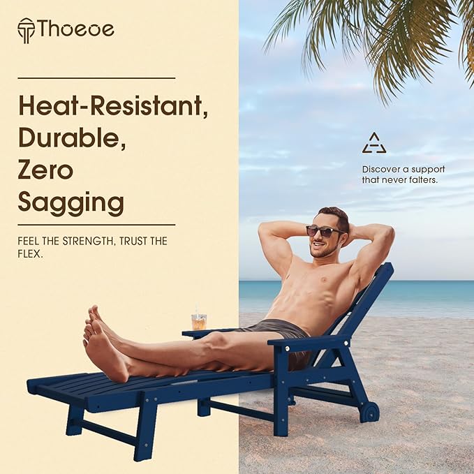 Patio Chaise Lounge Chair Set of 4, Oversized Lounge Chair Outdoor - Image 4