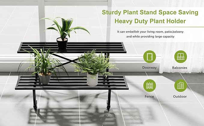 Zhongma 2 Tier Sturdy Metal Plant Stand - Image 5