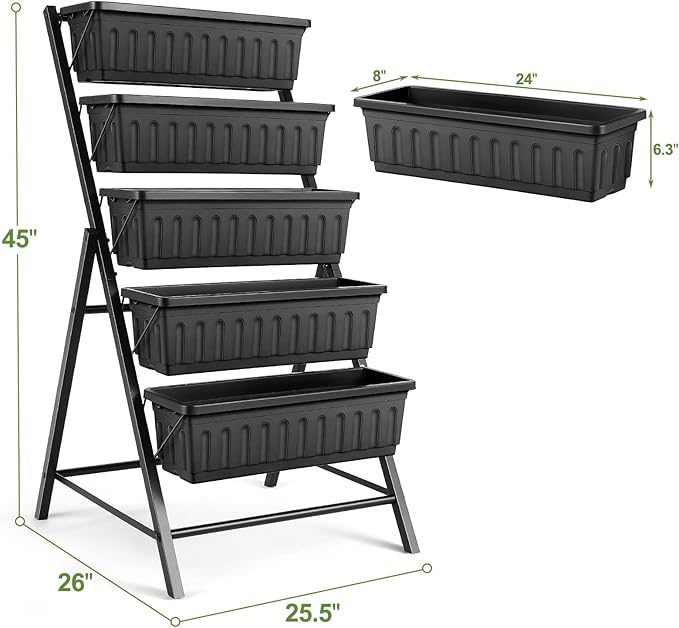 Suyncll Vertical Raised Garden Bed Planter Box, 5 Tiers Vertical Garden Planter - Image 5
