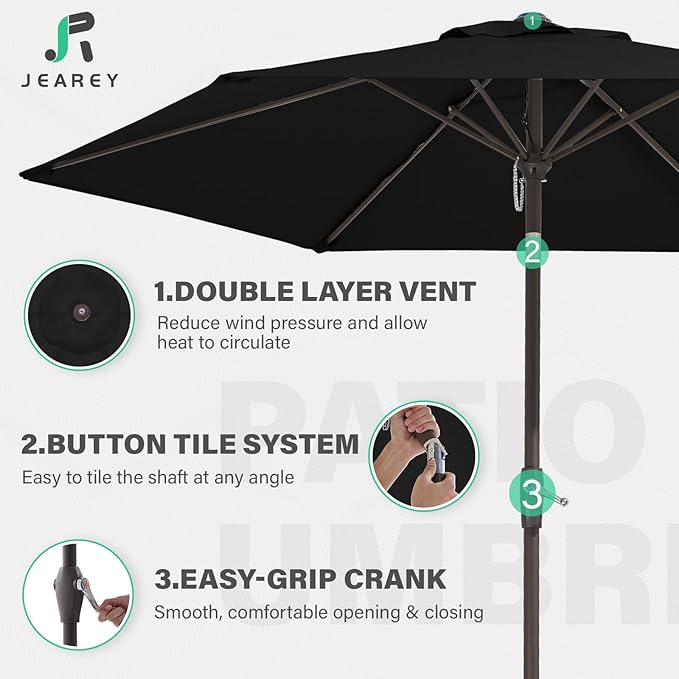 JEAREY 7.5FT Patio Umbrella Market Table Umbrella - Image 5