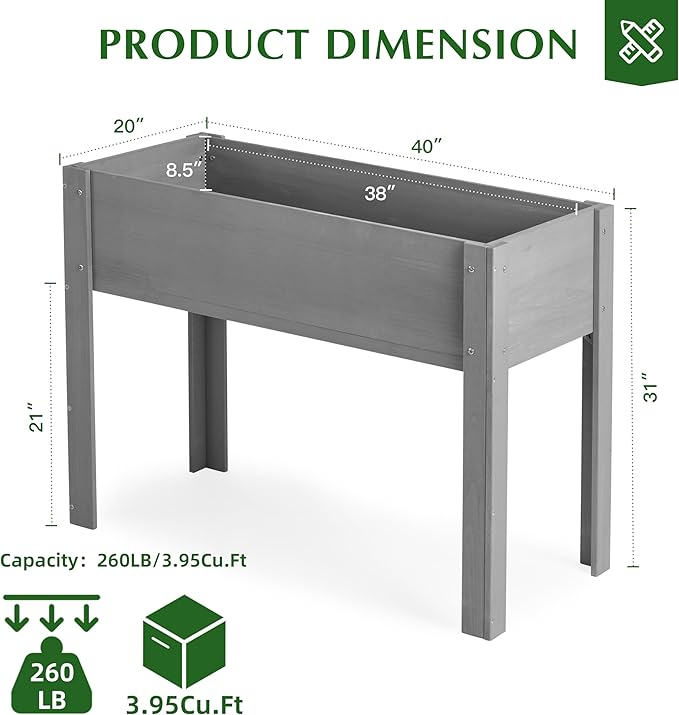 SoliWood Set of 2 Raised Garden Bed - Image 3