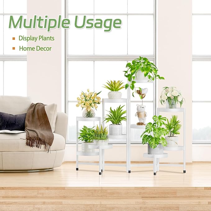 iDavosic.ly Plant Stand Indoor Outdoor, 10 Tier Corner Metal Flower Display - Image 5