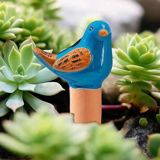 4 Pack Self Watering Bird Shaped Globes, Terracotta Vacation Planters Devices - Image 8
