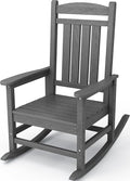 KINGYES Outdoor Rocking Chairs, HDPE All-Weather Patio Rocking Chairs High Back by KINGYES