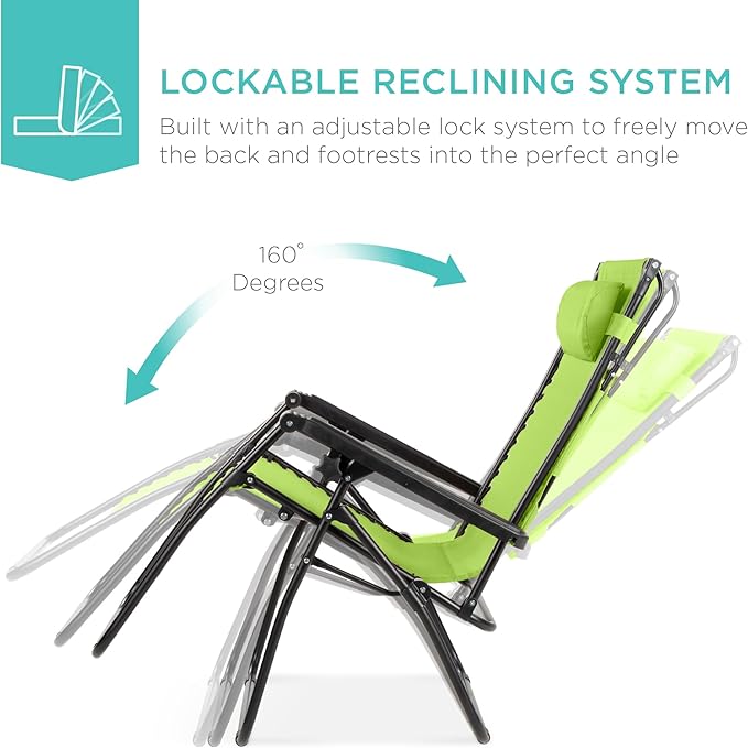 Best Choice Products Folding Zero Gravity Outdoor Recliner Patio Lounge Chair - Image 4