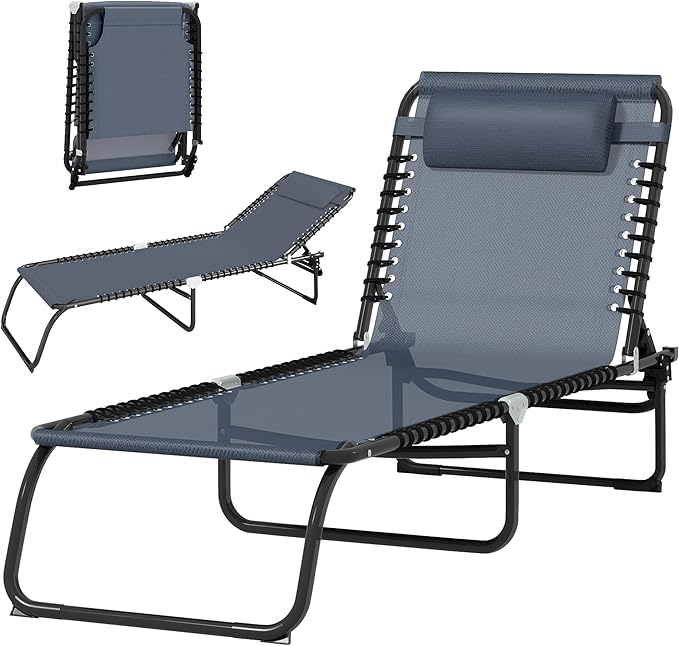 Outsunny Folding Chaise Lounge Chair, Patio Sun Tanning Chair, Outdoor Chaise by Outsunny