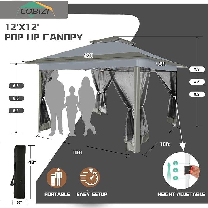 COBIZI 12x12 Pop Up Gazebos On Clearance - Image 3