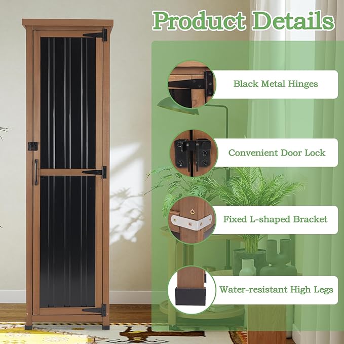 62" H Tall Narrow Outdoor Storage Cabinet - Image 5