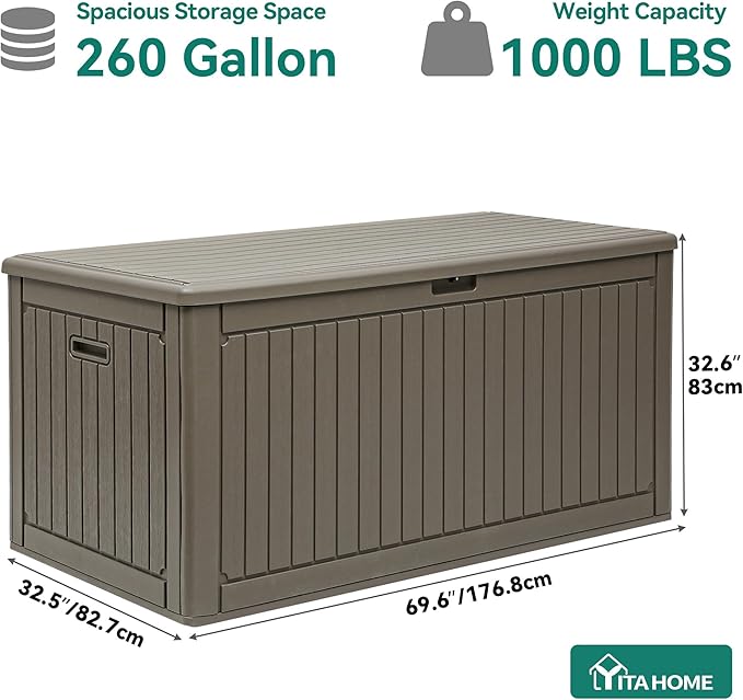 YITAHOME 260 Gallon Large Deck Box - Image 8