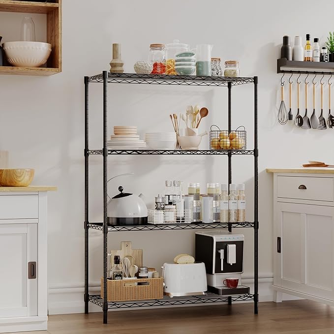 BestOffice | 4-Tier Wire Storage Shelves | 36x14x54 | Black | - Image 7
