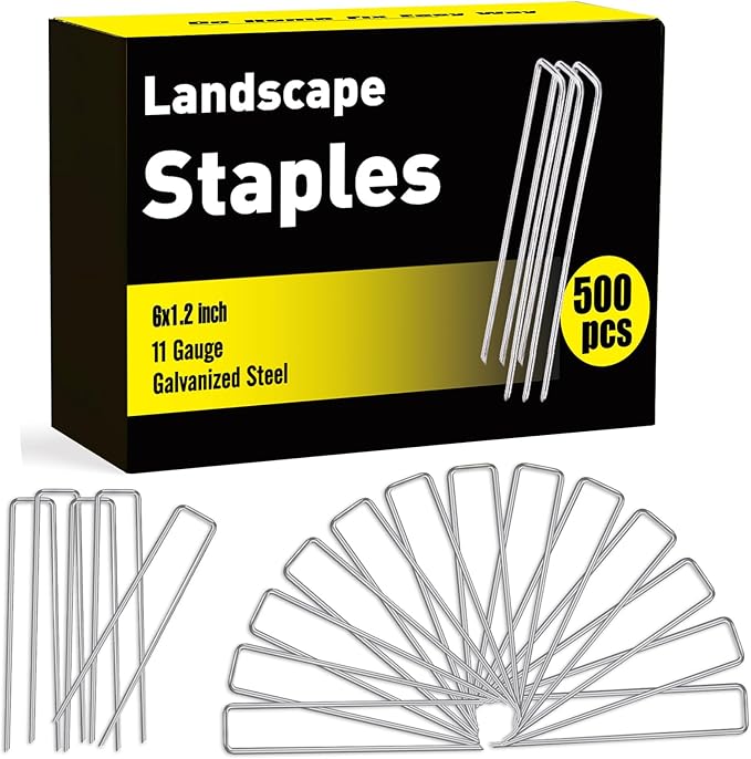 HongWay 500 Pack 6 Inch Landscape Staples, Garden Staples Pins Galvanized 11 by HongWay