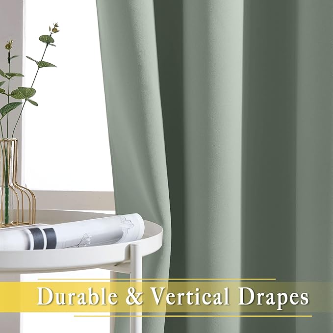 NICETOWN Blackout Sage Green Curtain - Image 5