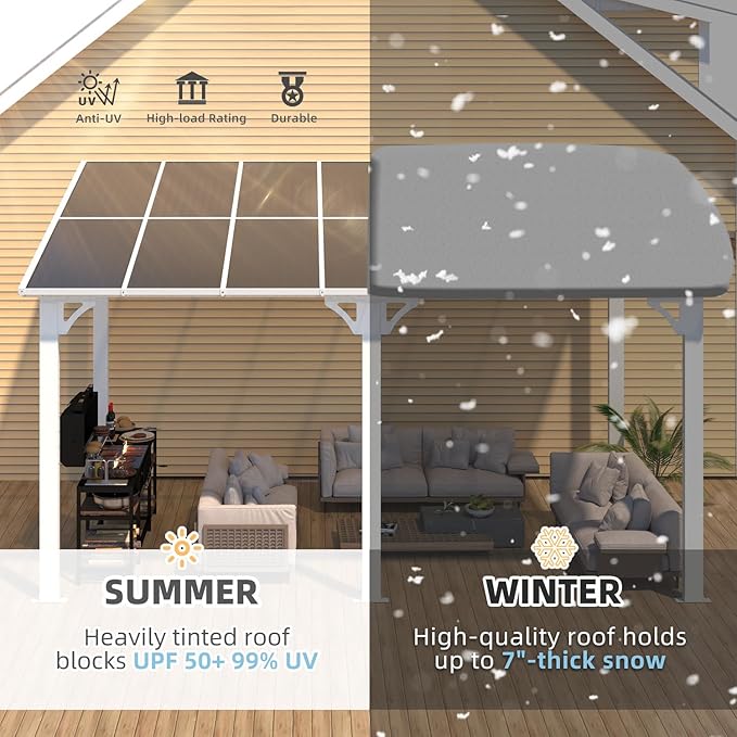 AECOJOY 14' x 8' White Gazebo Outdoor Pergola - Image 2