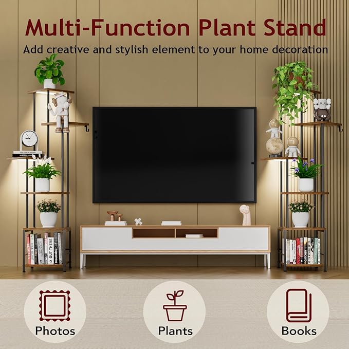 Plant Stand Indoor with Grow Light, 6-Tiered Tall Plant Stand Indoor, Metal - Image 6