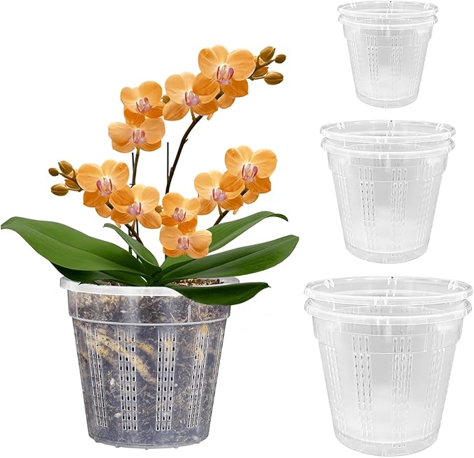 Orchid Pot, 2 Each of 4.3", 6.1" Orchid Pots by HOLANHING