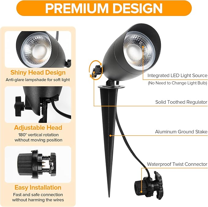 LUTEC 5CCT 12V Low Voltage Landscape Lighting Die-cast Aluminum Spot Lights - Image 6
