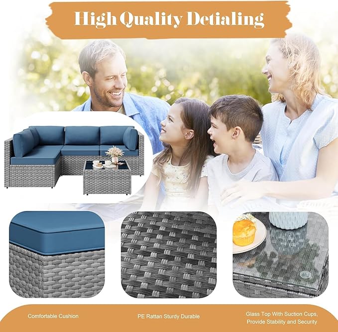 JAMFLY Patio Furniture Sets, 5-Piece Outdoor Patio Furniture - Image 5