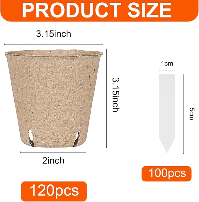 120 Packs 3.15 Inch Peat Pots, Biodegradable Pots - Image 2