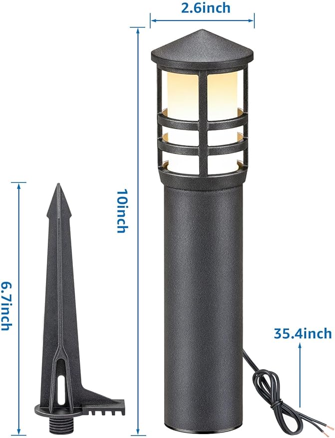 SUNVIE 4-Pack Low Voltage Pathway Lights 3W 3000K 12-24V LED Landscape Bollard - Image 7