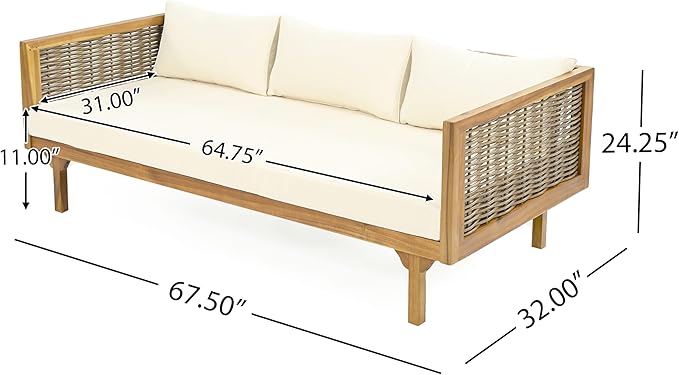 Merax Outdoor Acacia Wood Conversation Set - Image 7