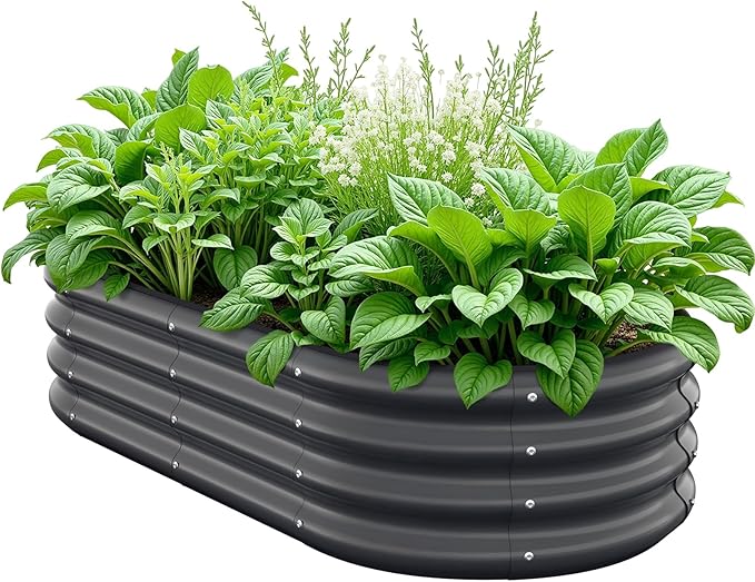 Galvanized Metal Raised Garden Bed Kit by Anmiro