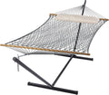 SUNCREAT Rope Hammock with Stand Included, Portable Double Hammock with Soft by SUNCREAT