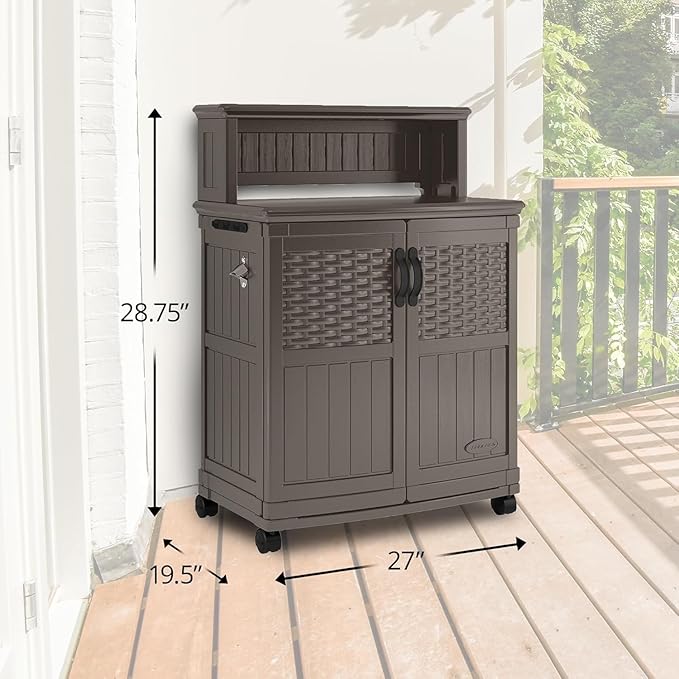 Suncast Patio Plastic Storage and Prep Station - Image 3