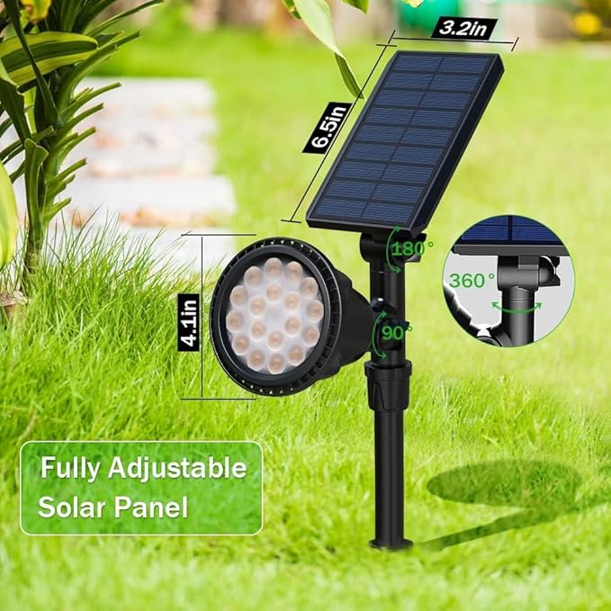 Solar Spot Lights Outdoor, Waterproof Solar Landscape Spotlights 18 LED 2-in-1 - Image 7