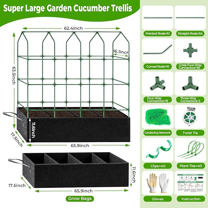 Large Cucumber Trellis for Climbing Plants Outdoor - Image 2