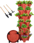 GameXcel Vertical Planter 7 Tier Stackable Planters Garden Planters Strawberry by GameXcel