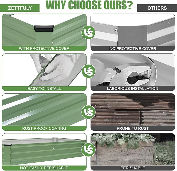 Galvanized Raised Garden Bed Outdoor | Metal Raised Garden Bed - Image 6