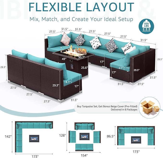 NICESOUL Modern Outdoor Couches - Image 4