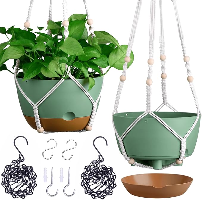 Set of 2-10 Inch Hanging Planters by Montresor