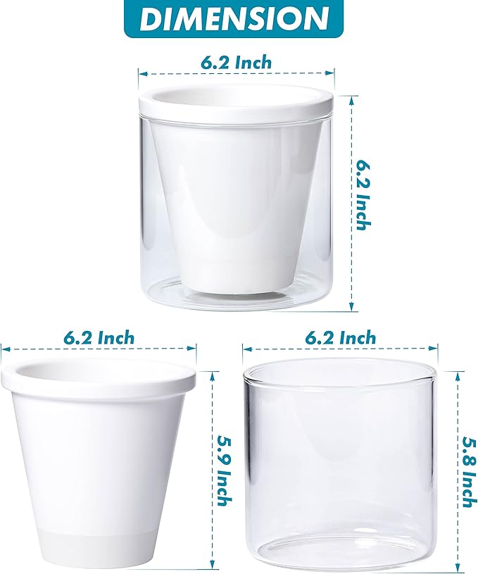 D'vine Dev 6 Inch Design Self Watering Planter - Image 3