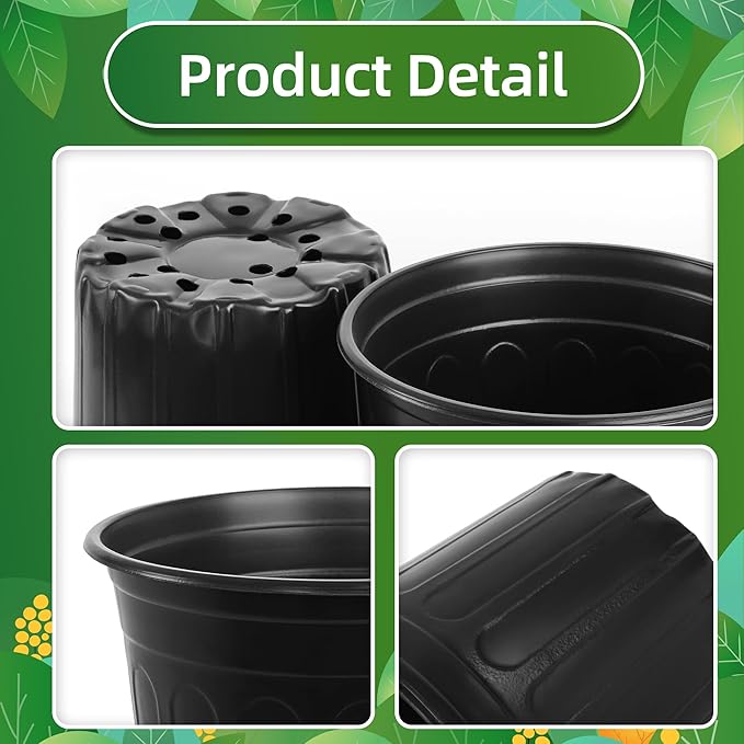 50 Pcs 2 Gallon Nursery Pots, Thickened Soft Plastic Plant Pots - Image 6
