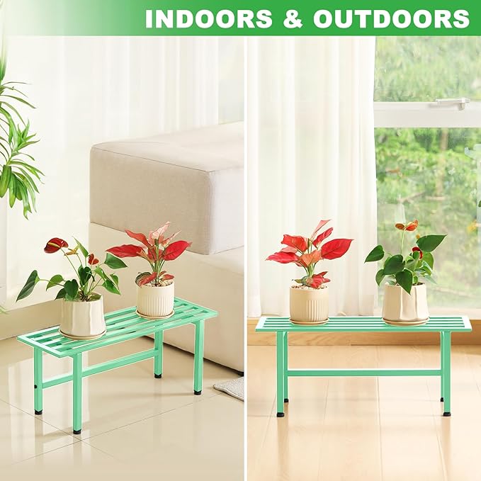 2 Pack Metal Plant Stand Outdoor Plant Shelf Indoor, 1 Tier Heavy Duty Plant - Image 4
