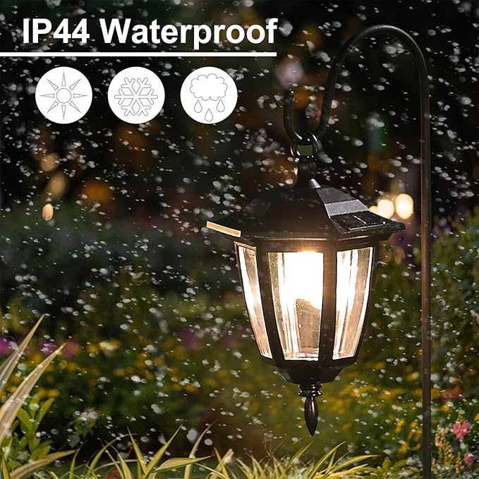 Dynaming 4 Pack Solar Hanging Lights Outdoor, Solar Powered Garden Decorative - Image 5