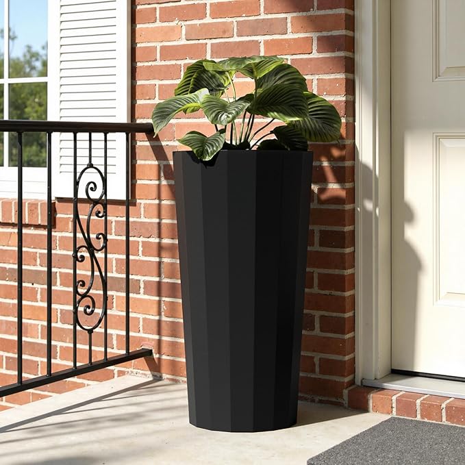 23.6" H Tall Planters for Outdoor Plants, 2 Pack Large Outdoor Planters for - Image 8