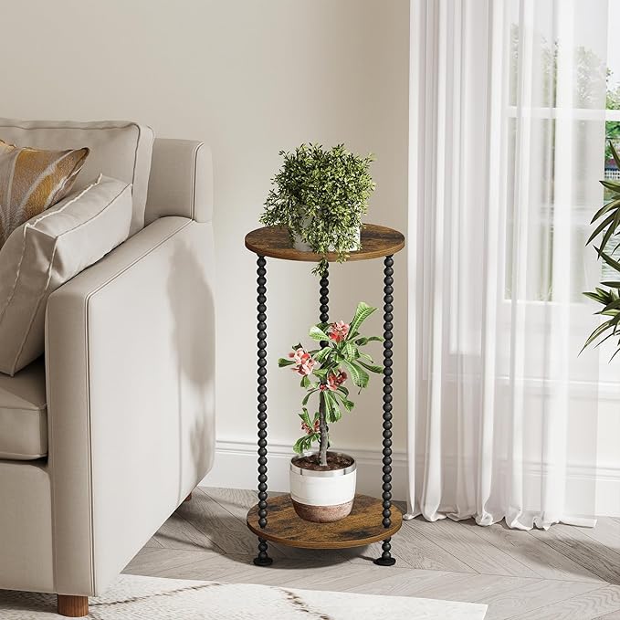 YINMIT Plant Stand Indoor, 2 Tier Small Plant Stand, Corner Flower Pot Stand - Image 4