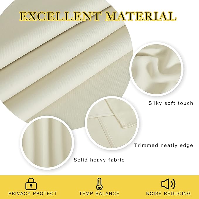 NICETOWN Blackout Beige Curtain - Image 5
