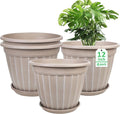 FGstyle 12 Inch Pots for Plants, 4 Pack Tall Planters, Large Flower Pots by FGstyle
