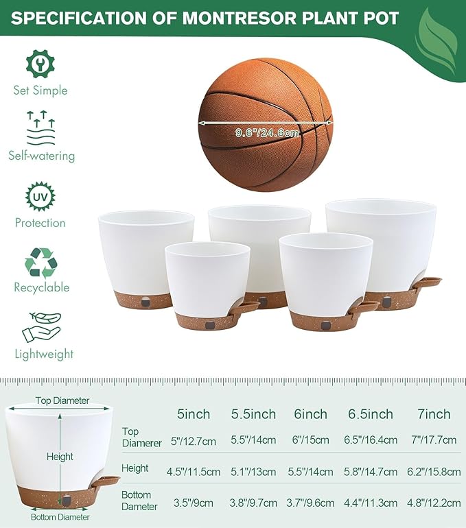 montresor 5-Pack Self-Watering Planters - Image 5